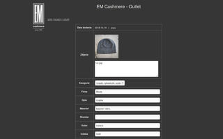 Zrzut: EM cashmere: panel administracyjny – szczegóły produktu wyprzedaży