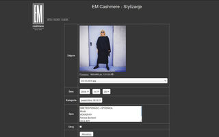 Zrzut: EM cashmere: panel administracyjny – szczegóły zdjęcia ze stylizacją